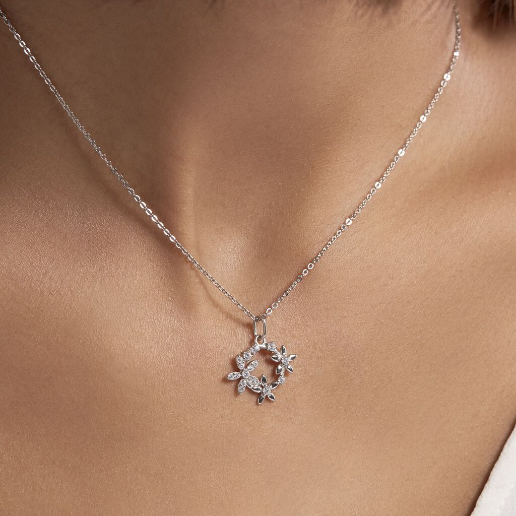 Collier Elinia Argent Blanc Oxyde De Zirconium - Colliers fantaisie Femme | Histoire d’Or