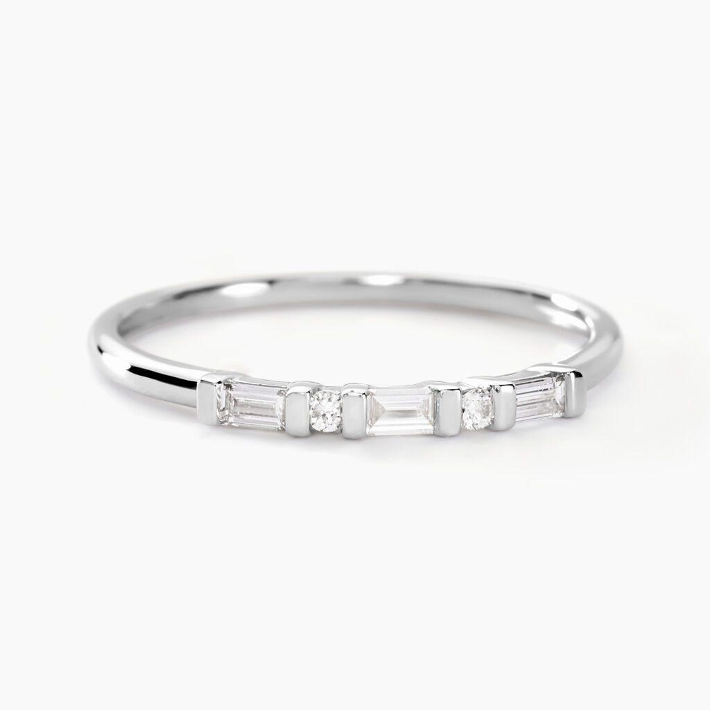 Bague 1986 Or Blanc Diamant - Bagues avec pierre Femme | Histoire d’Or