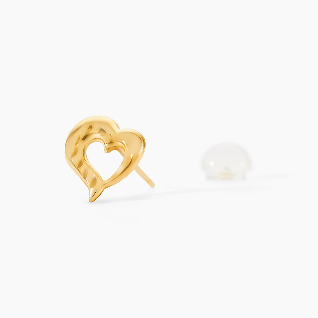Boucles D'oreilles Puces Anne-maudae Coeurs Or Jaune - Clous d'oreilles Femme | Histoire d&rsquo;Or