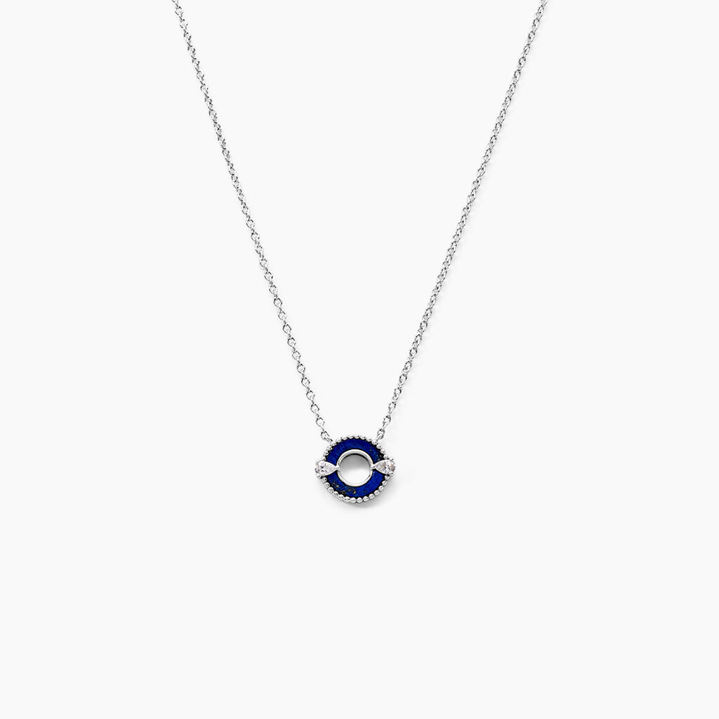 Collier Serafine Argent Blanc Lapis Lazuli Oxyde - Colliers fantaisie Femme | Histoire d&rsquo;Or