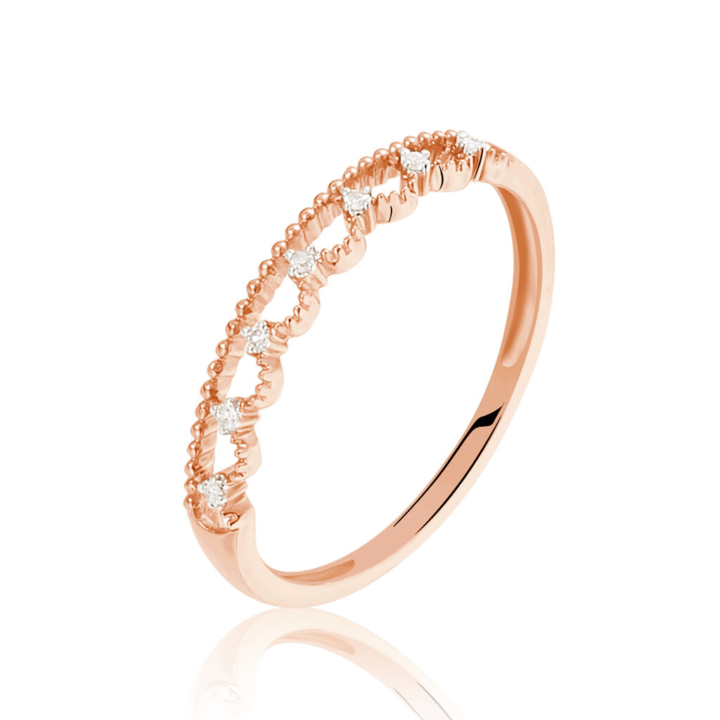 Bague Liona Or Rose Diamant - Bagues avec pierre Femme | Histoire d’Or