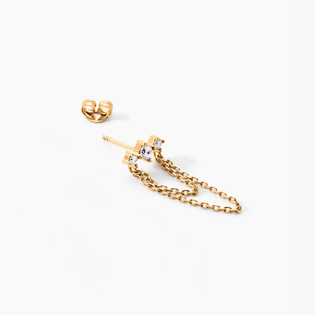 Boucle D'oreille Unitaire Pendante Serenity Plaqué Or Jaune Oxyde  - Boucles d'oreilles fantaisie Femme | Histoire d’Or