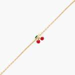 Bracelet Cherry Cerise Argent Dor&eacute; A L'Or 750/1000 - Bijoux sans pierre Enfant | Histoire d&rsquo;Or