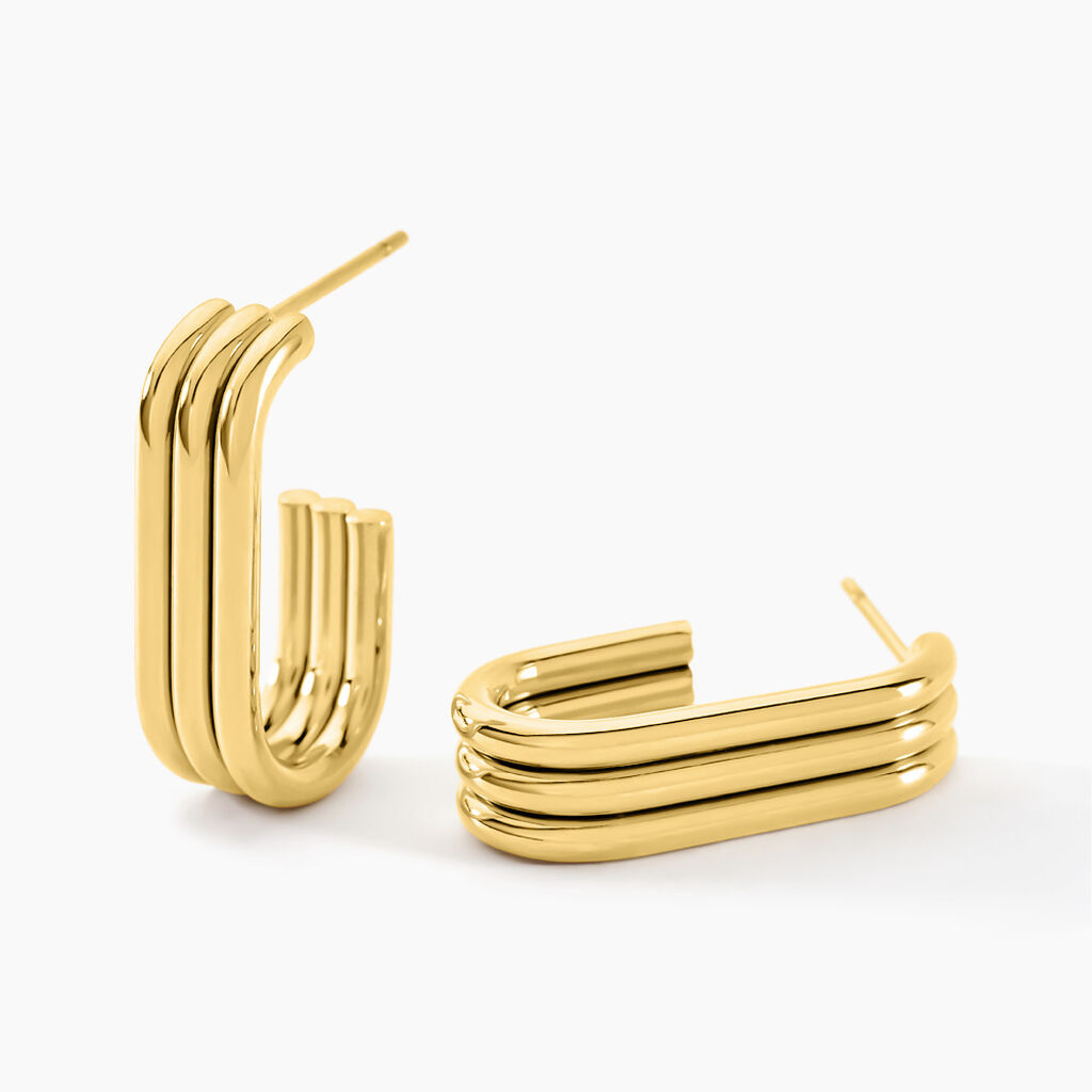 Créoles Dafnie Acier Jaune - Boucles d'oreilles créoles Femme | Histoire d’Or