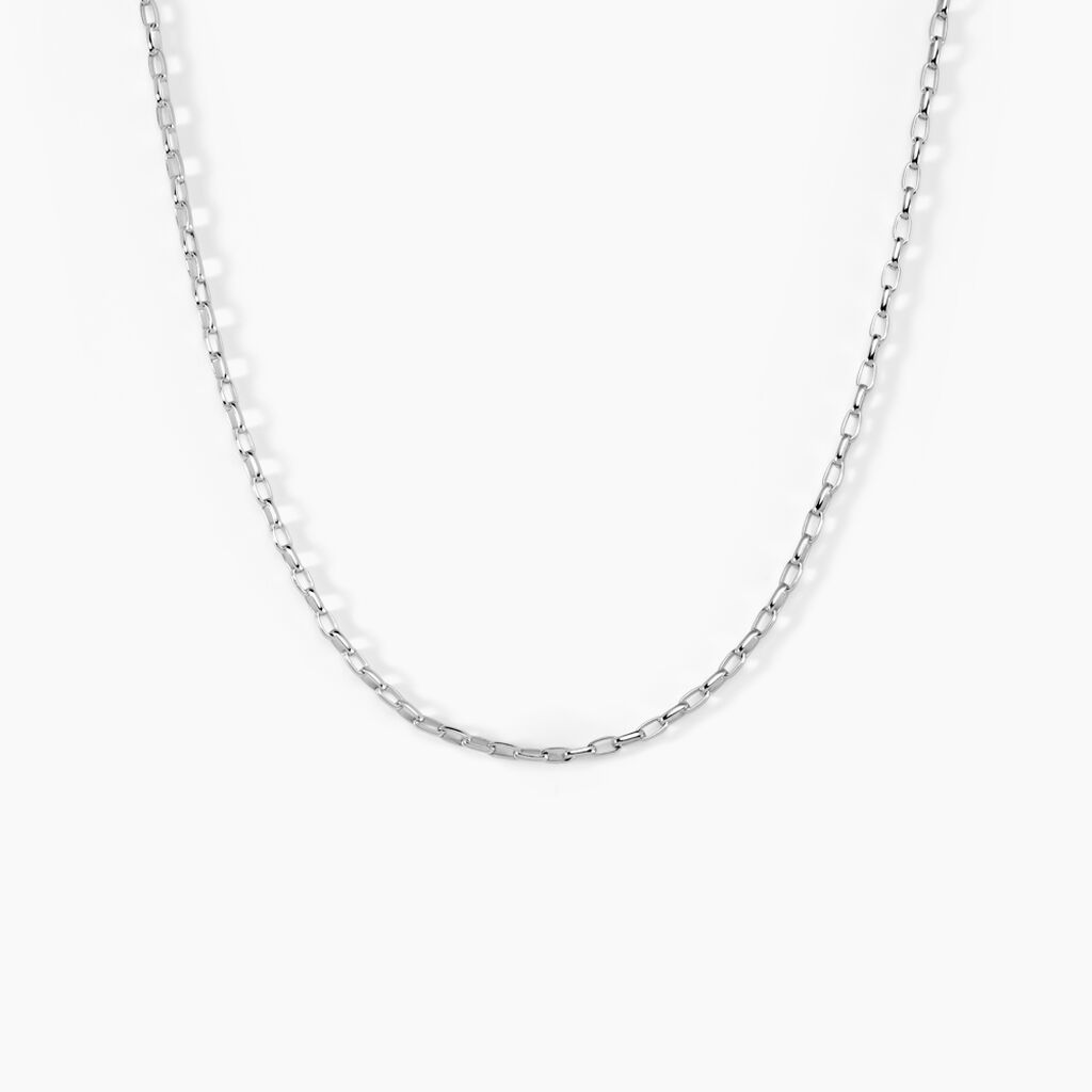 Collier Claudine Maille Forcat Argent Blanc - Bijoux sans pierre Homme | Histoire d&rsquo;Or