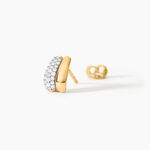 Boucles D'Oreilles Puces Carina Argent Dor&eacute; A L'Or 750/1000 Oxyde De Zirconium - Clous d'oreilles Femme | Histoire d&rsquo;Or