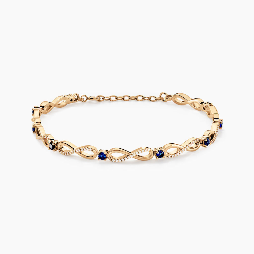 Bracelet Plaqu&eacute; Or Kelian Oxydes De Zirconium Et Pierres Bleues - Bracelets Femme | Histoire d&rsquo;Or