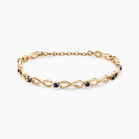 Bracelet Plaqu&eacute; Or Kelian Oxydes De Zirconium Et Pierres Bleues - Bracelets Femme | Histoire d&rsquo;Or