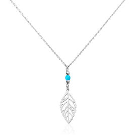 Collier Grethel Argent Blanc Turquoise - Colliers Plume Femme | Histoire d’Or
