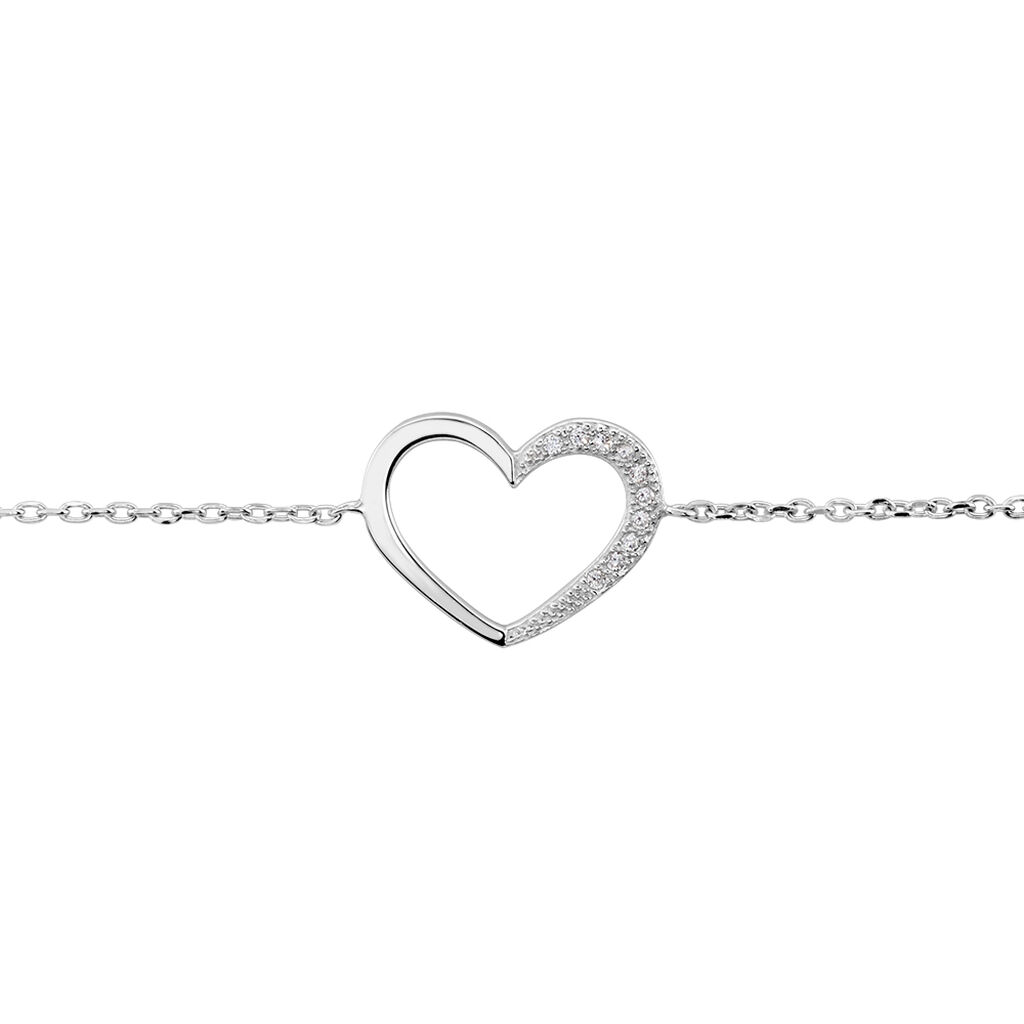 Bracelet Oflaz Argent Blanc Oxyde De Zirconium - Bracelets Coeur Femme | Histoire d’Or