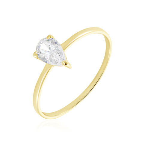 Bague Or Jaune Solitaire Harrietta Oxyde De Zirconium - Bagues solitaires Femme | Histoire d’Or