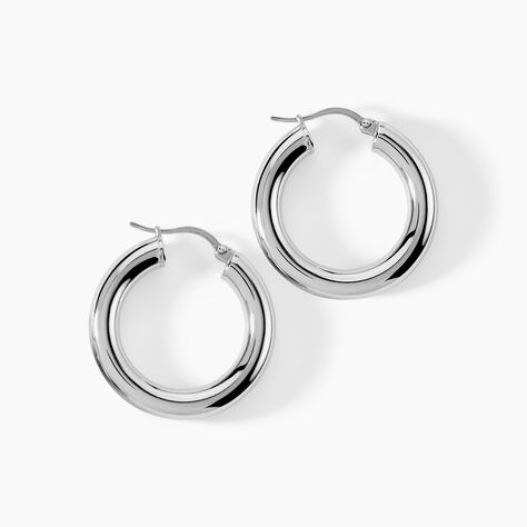 Cr&eacute;oles Adama Acier Blanc - Boucles d'oreilles cr&eacute;oles Femme | Histoire d&rsquo;Or