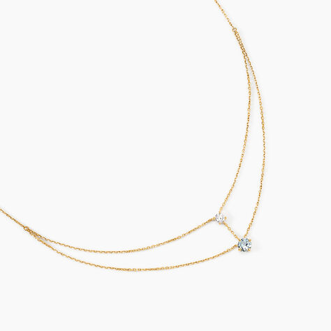 Collier Beauté Bleutée Or Jaune Topaze Oxyde De Zirconium - Les jours précieux jusqu'à -50% Femme | Histoire d’Or