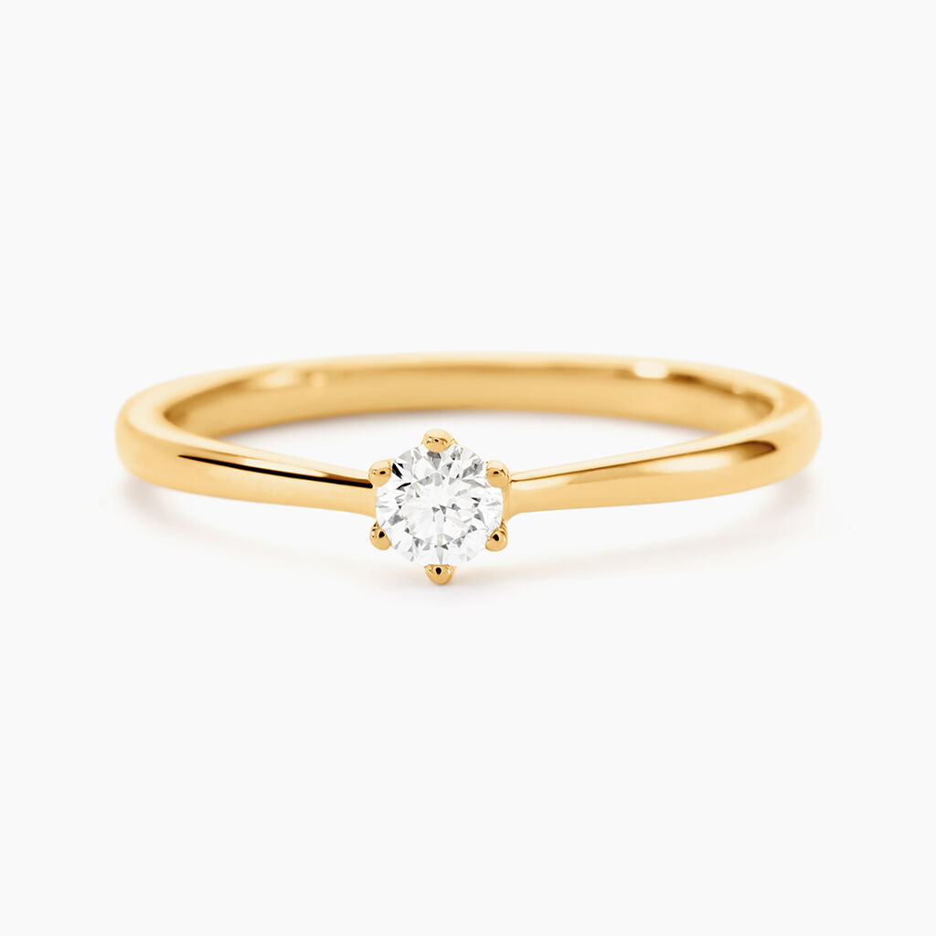 Bague Solitaire Athena Or Jaune Diamant - Bagues solitaires Femme | Histoire d’Or