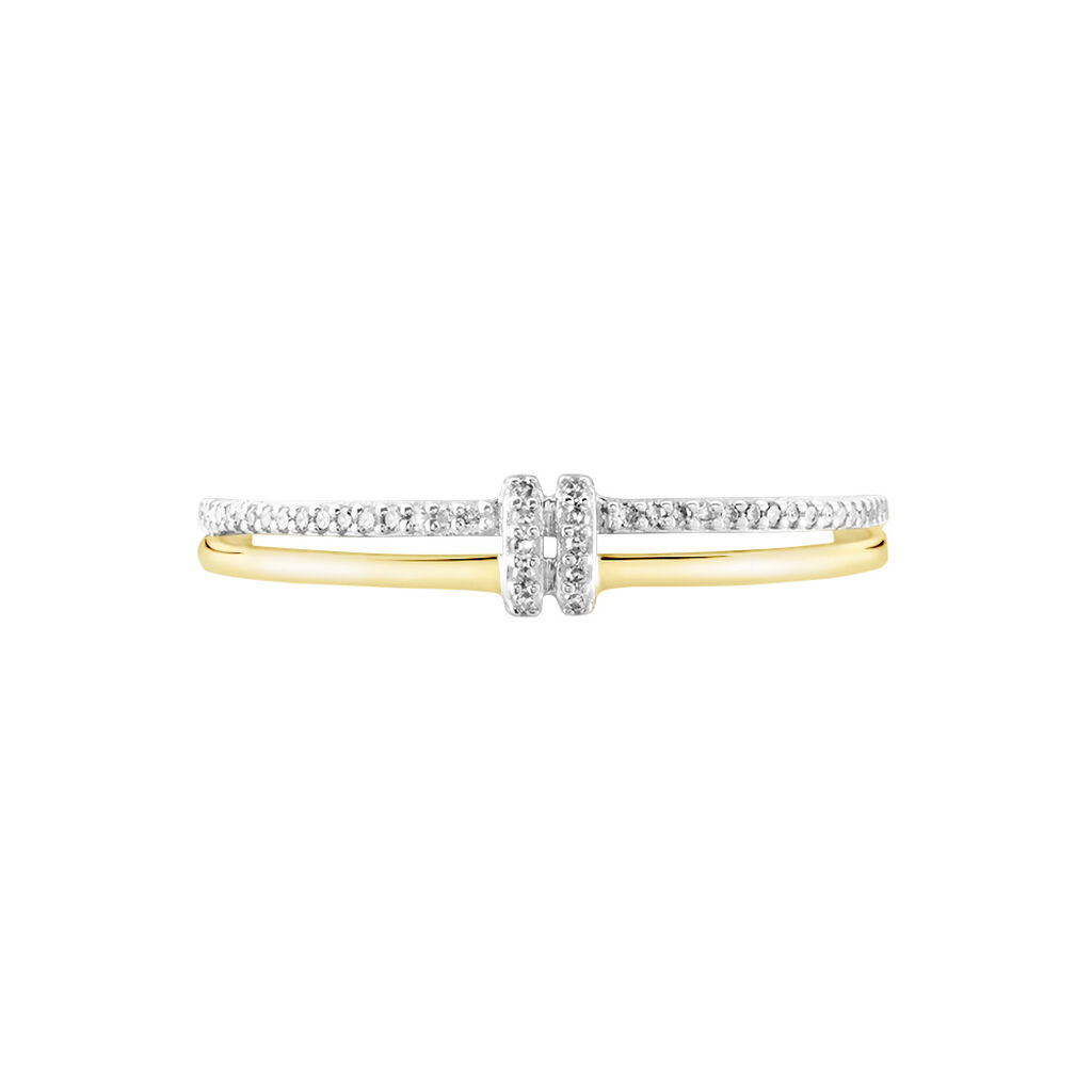 Bague Tharia Or Jaune Diamant - Bagues avec pierre Femme | Histoire d’Or