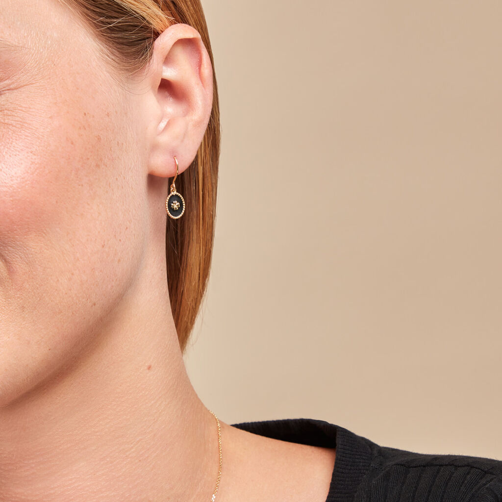 Boucles D'oreilles Black Jack Cosmoir Or Jaune - Boucles d'oreilles pendantes Femme | Histoire d&rsquo;Or