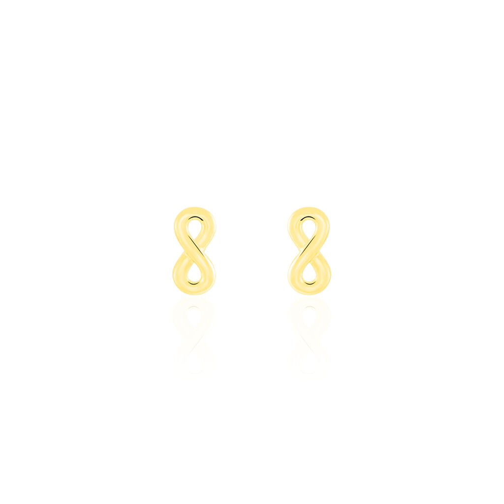 Boucles D'oreilles Puces Annie-francoise Infini Or Jaune - Clous d'oreilles Femme | Histoire d’Or