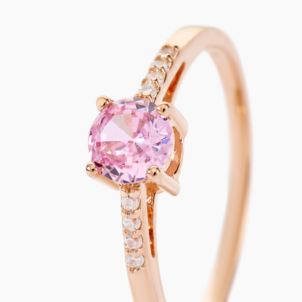 Bague Rio Argent Rose Oxyde De Zirconium - Bagues solitaires Femme | Histoire d&rsquo;Or