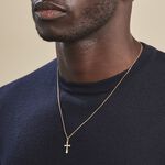 Pendentif Bathilde Croix Striee Or Jaune - Pendentifs Bapt&ecirc;me Famille | Histoire d&rsquo;Or