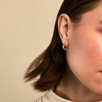 Creoles Hearten Argent Blanc - Boucles d'oreilles cr&eacute;oles Femme | Histoire d&rsquo;Or