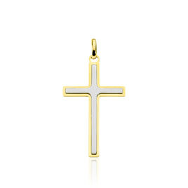 Pendentif Casey Croix Or Bicolore - Pendentifs Baptême Famille | Histoire d’Or