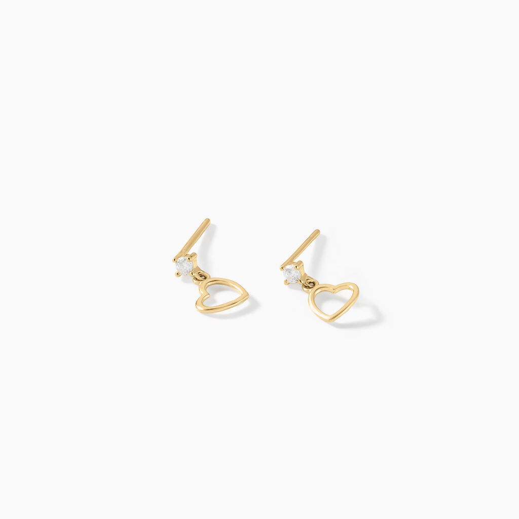 Boucles D'oreilles Pendantes Daria Cœur Or Jaune - Boucles d'oreilles pendantes Femme | Histoire d’Or
