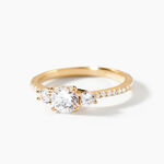 Bague Solitaire Plaque Or Jaune Oxyde De Zirconium -  Femme | Histoire d&rsquo;Or