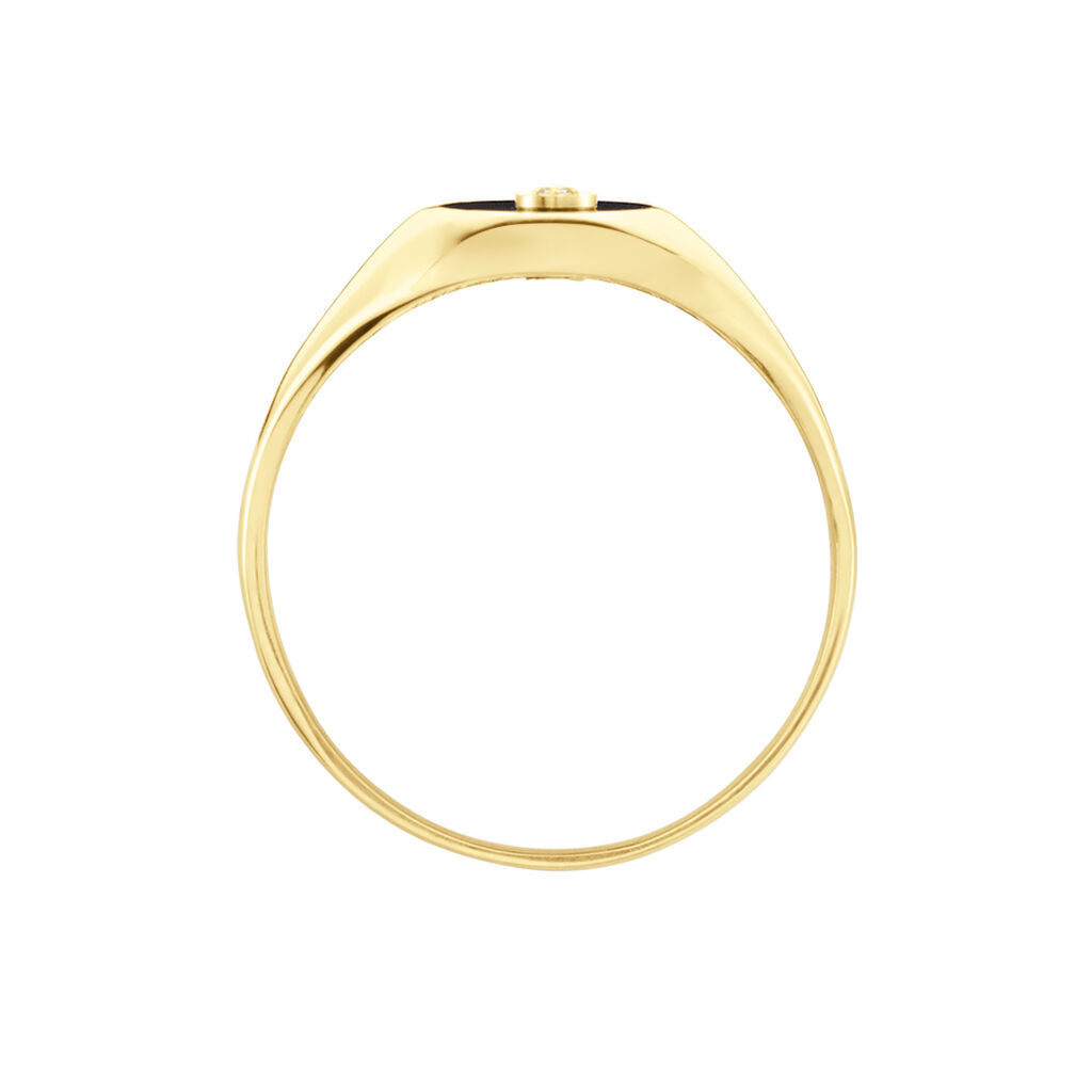 Chevalière Giles Or Jaune Onyx Diamant - Chevalières Homme | Histoire d’Or