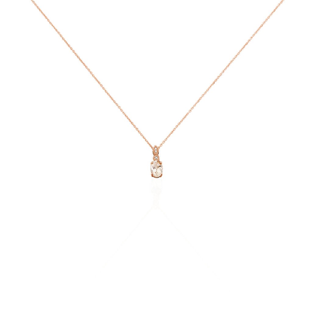 Collier Antonia Or Rose Morganite Et Oxyde De Zirconium