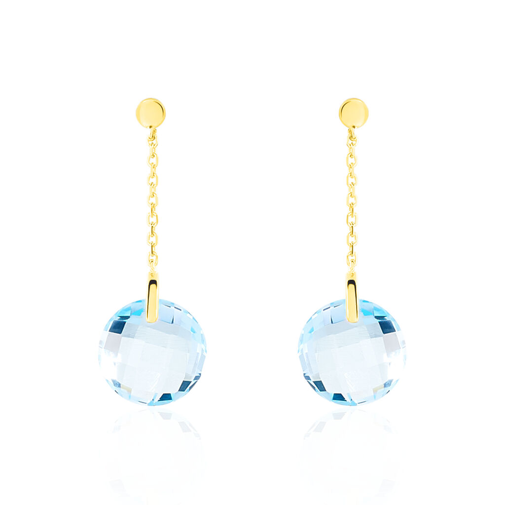 Boucles D'oreilles Pendantes Ludmille Or Jaune Topaze - Boucles d'oreilles pendantes Femme | Histoire d’Or