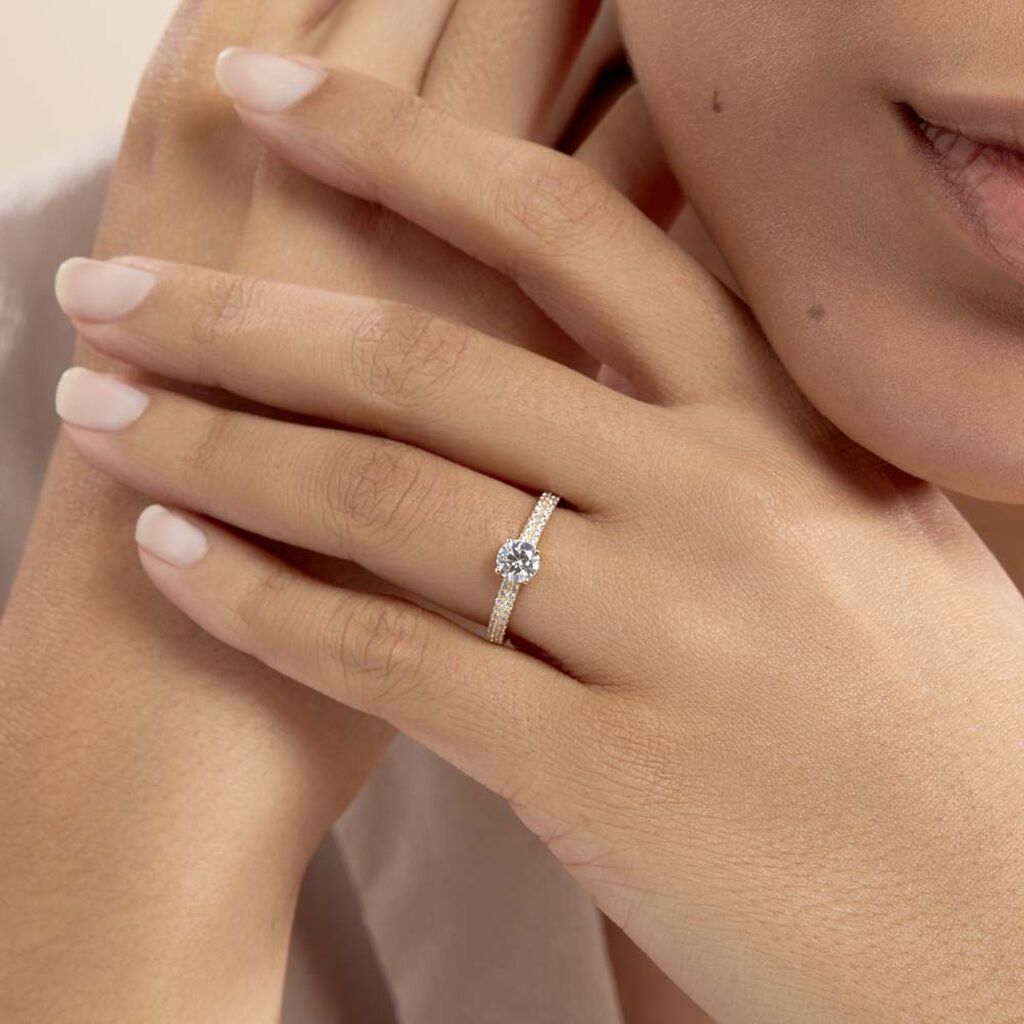 Bague Solitaire Dayna Or Jaune Oxyde De Zirconium - Bagues solitaires Femme | Histoire d’Or