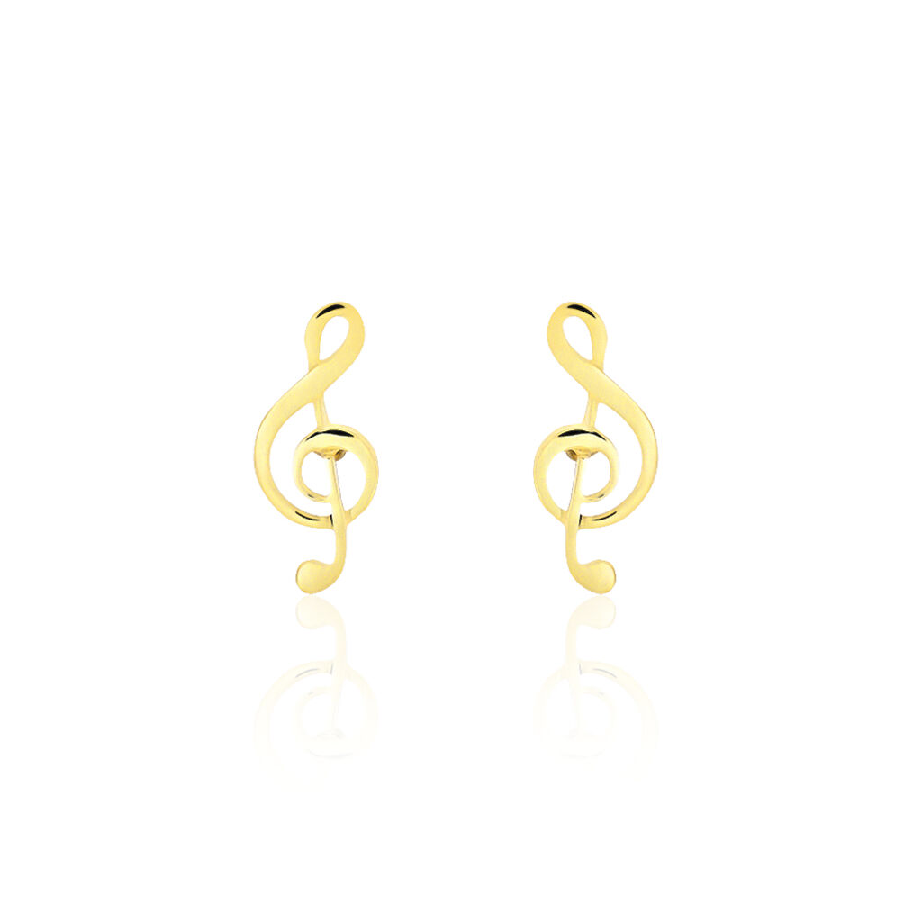 Boucles D'oreilles Puces Bayram Musique Or Jaune - Clous d'oreilles Femme | Histoire d’Or