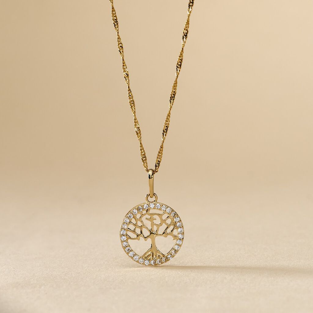 Pendentif Salvy Or Jaune Oxyde De Zirconium - Pendentifs Femme | Histoire d&rsquo;Or