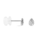 Boucles D'oreilles Puces Nevena Or Blanc Diamant - Clous d'oreilles Femme | Histoire d&rsquo;Or