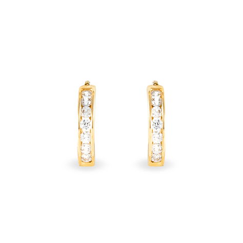 Créoles Janet Rondes Or Jaune Oxyde De Zirconium - Boucles d'oreilles créoles Femme | Histoire d’Or