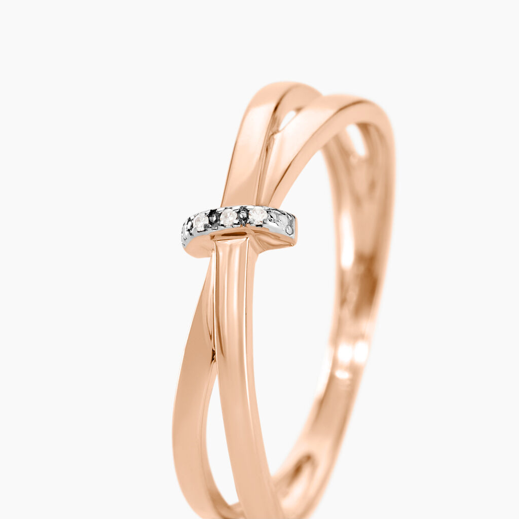 Bague Ilvia Or Rose Diamant - Bagues avec pierre Femme | Histoire d’Or