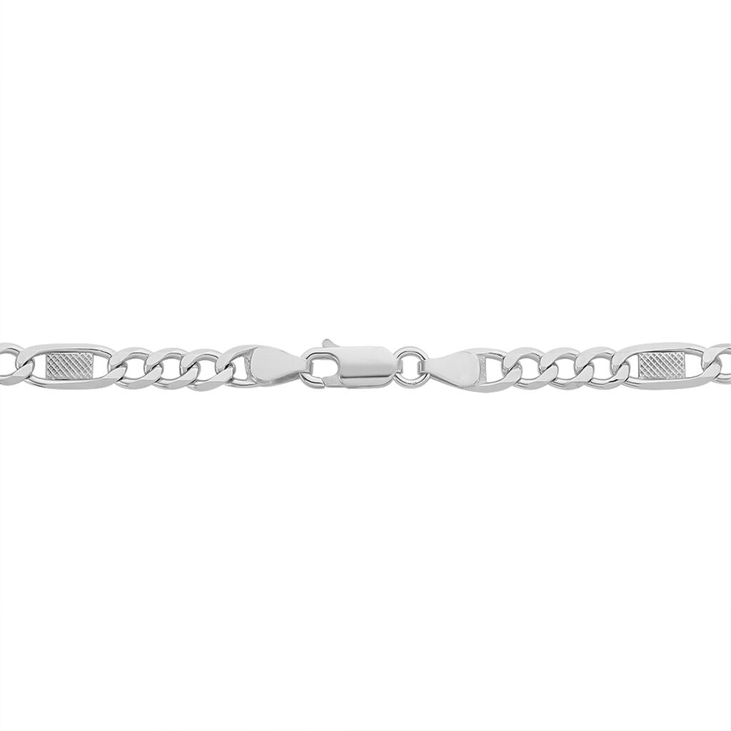 Collier Jeremi Maille Alternee 1/3 Et Plaquettes Argent Blanc - Chaines Femme | Histoire d’Or