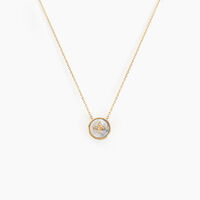 Collier Talisman Or Jaune Nacre Diamant