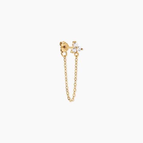 Boucles D'Oreillesucles D'Oreilles D&eacute;pareill&eacute;es Edweena Argent Dor&eacute; A L'Or 750/1000 Oxyde De Zirconium - Boucles d'oreilles fantaisie Enfant | Histoire d&rsquo;Or