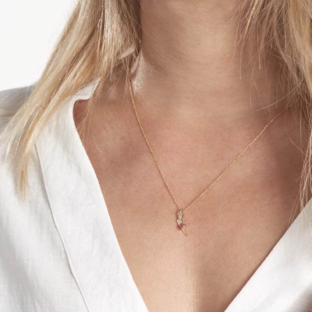 Pendentif Mahya Or Jaune Rubis - Pendentifs Femme | Histoire d’Or