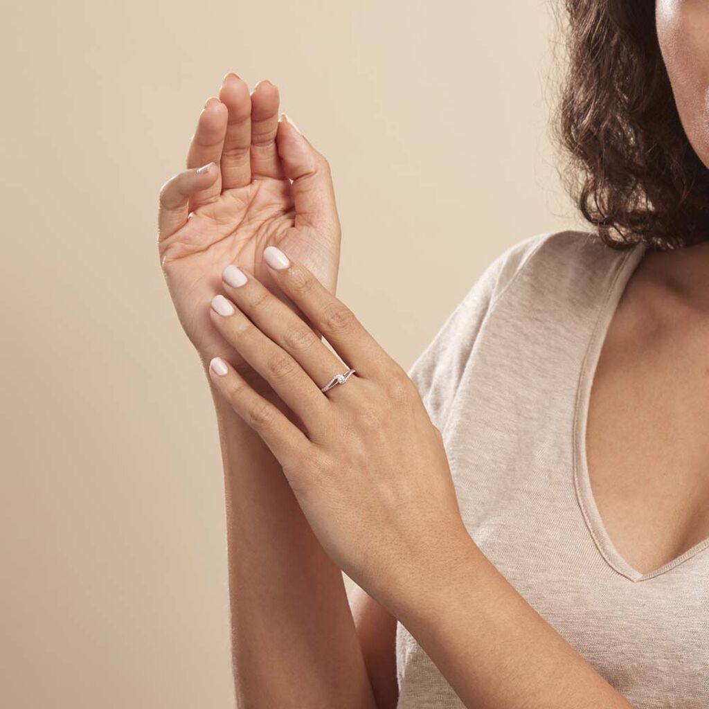 Bague Antigone Or Blanc Diamant - Bagues solitaires Femme | Histoire d’Or