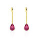Boucles D'oreilles Pendantes Goutte Or Jaune Rubis - Boucles d'oreilles pendantes Femme | Histoire d’Or