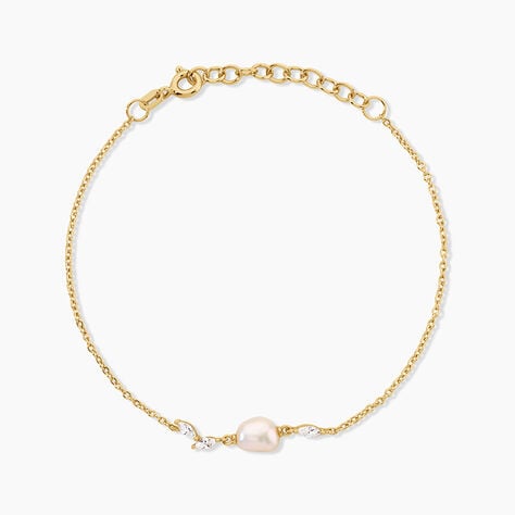 Bracelet Elysia Argent Dor&eacute; A L'Or 750/1000 Perle De Culture Oxyde De Zirconium - Bracelets Femme | Histoire d&rsquo;Or