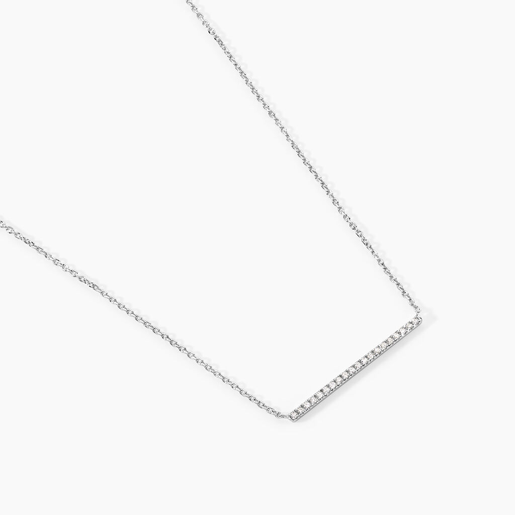 Collier Alayna Or Blanc Diamant - Colliers Femme | Histoire d&rsquo;Or