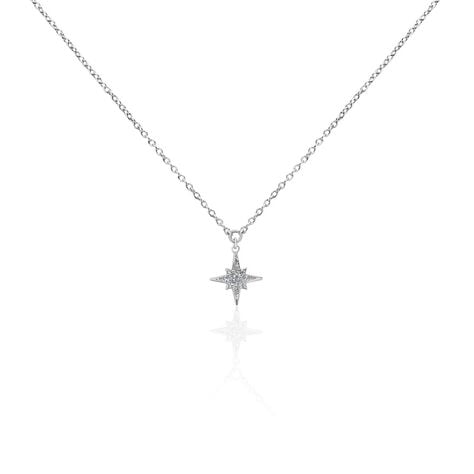Collier Alcyone Argent Blanc - Ras de cou Femme | Histoire d&rsquo;Or
