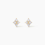 Boucles D'Oreilles Puces Margh Argent Dor&eacute; A L'Or 750/1000 Oxyde De Zirconium - Boucles d'oreilles fantaisie Femme | Histoire d&rsquo;Or