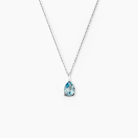 Collier Goutte Or Blanc Topaze - Colliers Femme | Histoire d’Or