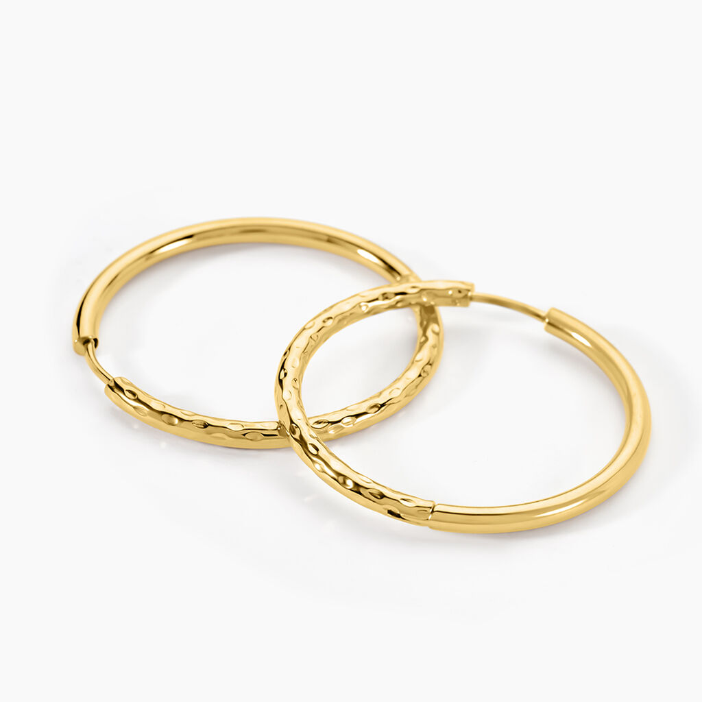 Cr&eacute;oles Loanne Acier Dor&eacute; - Boucles d'oreilles cr&eacute;oles Femme | Histoire d&rsquo;Or