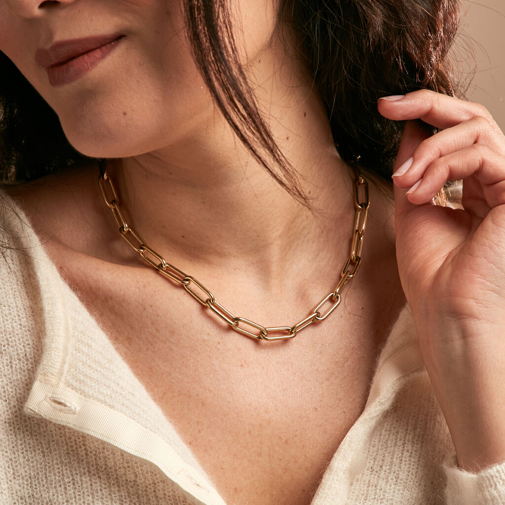 Collier Maille Urban Line Acier Doré - Chaines Femme | Histoire d’Or