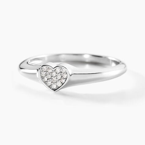 Chevalière Argent Deep In Love Oxydes De Zirconium - Bagues avec pierre Femme | Histoire d’Or